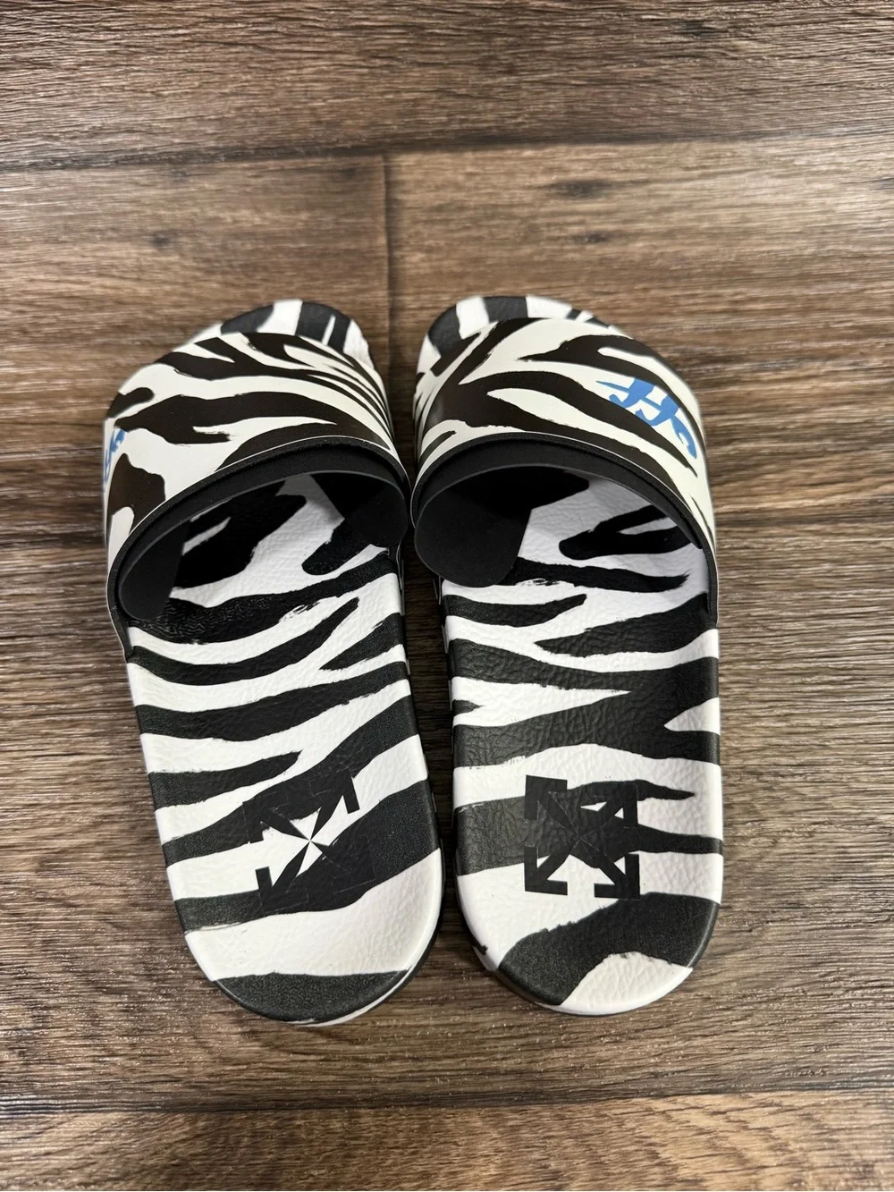 NWT Off White c/o Virgil Abloh Slides Zebra-print‎ slides Sz 6